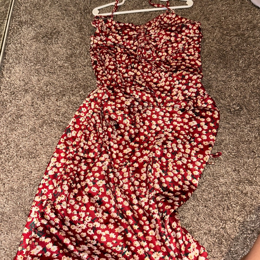 LONG RED SPRING DRESS